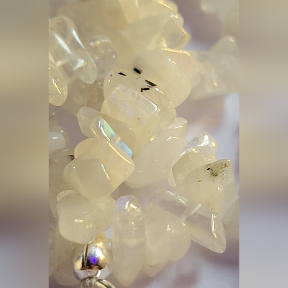 Kuisa rainbow moonstone chips multi row bracelet in sterling silver 154ctw - Picture 10 of 13